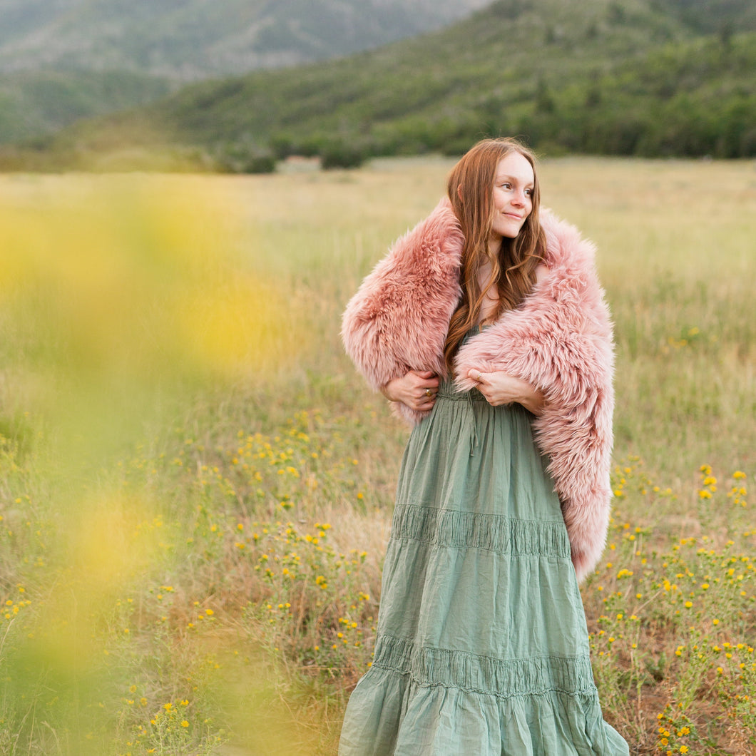 Peaceful Rosey Sheepskin