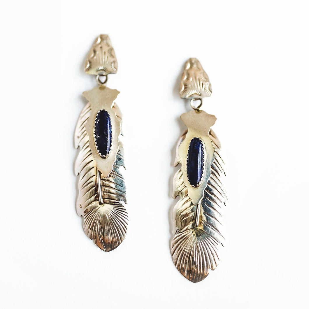 Feather Arrowhead Earrings