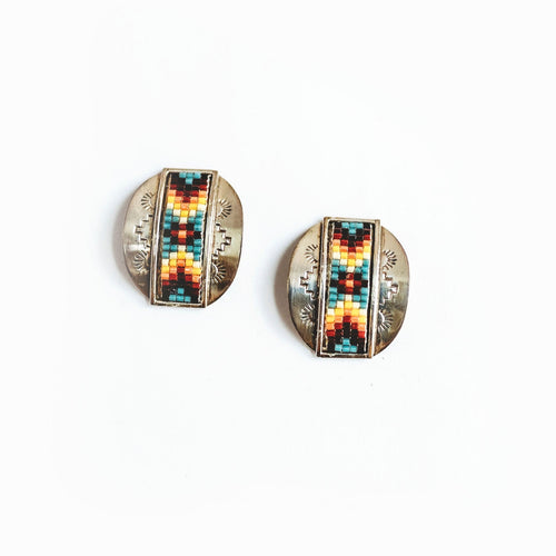 Beaded Conch Earrings