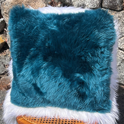 Blue Gem Sheepskin Pillow