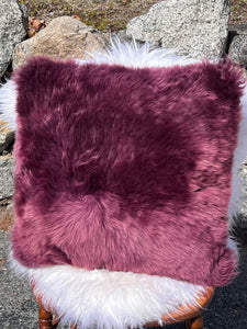 Garnet Glitz Sheepskin Pillow